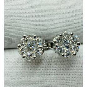 Золоті сережки із білого золота з діамантами 0,940 ct